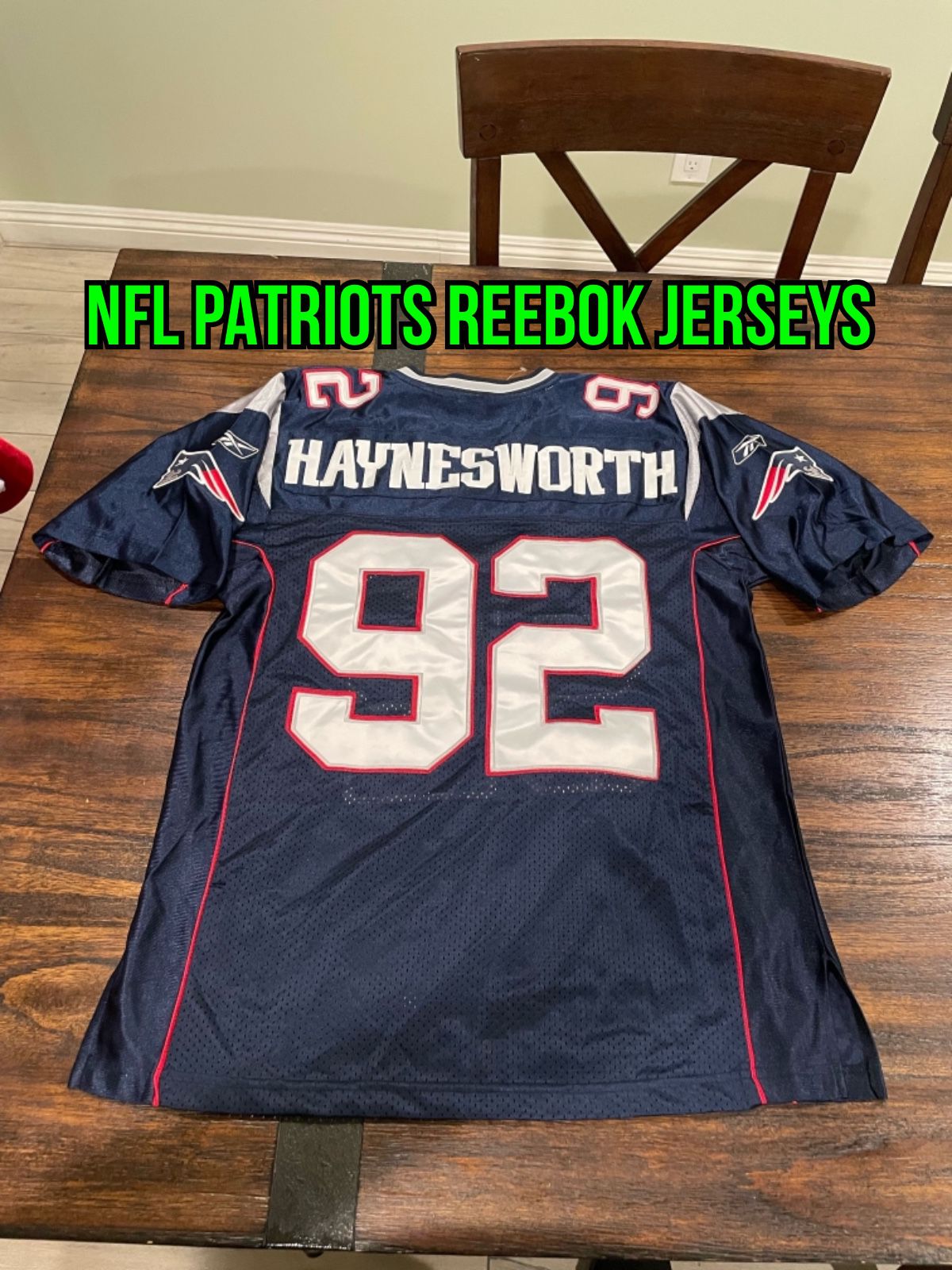 Nfl Reebok, New England Patriots Albert Hainsworth Blue Jerseys Size  48 (medium) And 50 (Large) 