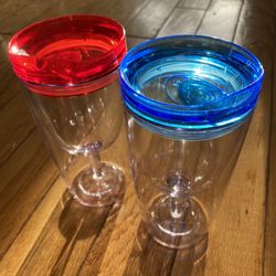 Cupture Insulated 10 oz. Acrylic All Purpose Wine Glass. Set of 2 (NEW)