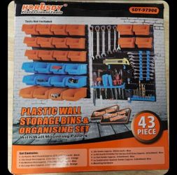 New Plastic Wall Storage Bins & Organising Set