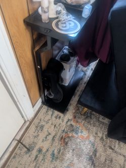 Black narrow small side tables