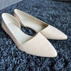 Cole Haan Ballet Flat Shoes Women's Size 9B Beige Slip On Pointed Toe