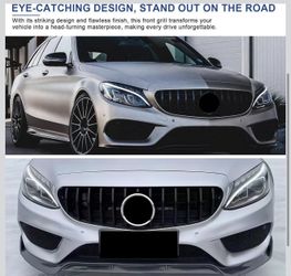 Front Grill Grille for 2015-2018 Mercedes Benz W205 C-Class C200 C250 C300 C350 C400