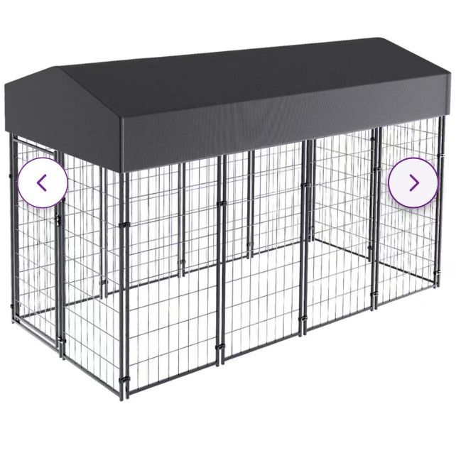  JJ-XZ171-L-V1 65'' H 12 Panel Metal Yard Kennel With Door