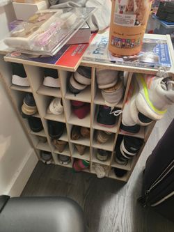 Wooden Cubby Shoe Organizer Rack