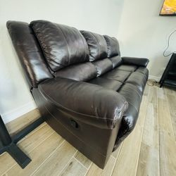 Dark leather couch Set 