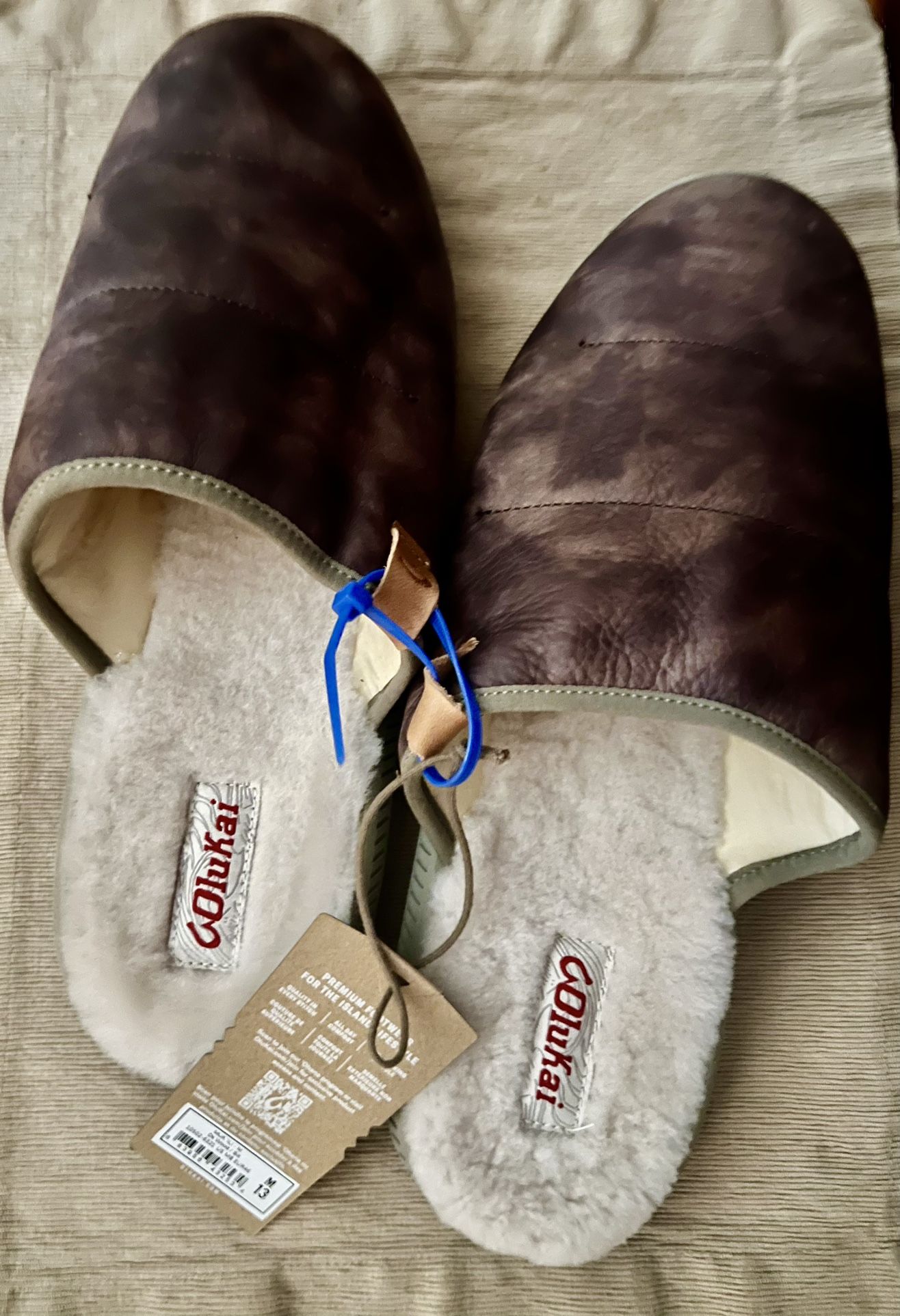 Olukai Leather Slippers Size 13