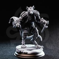 Scabbers Ratfolk Warriors Set of 3 resin mini for tabletop wargaming — unpainted