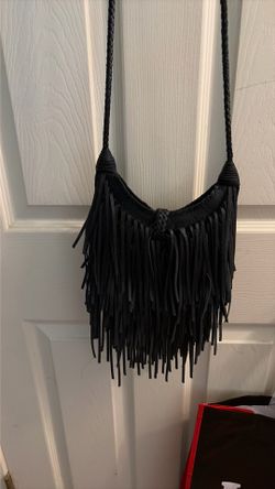 Black leather bag