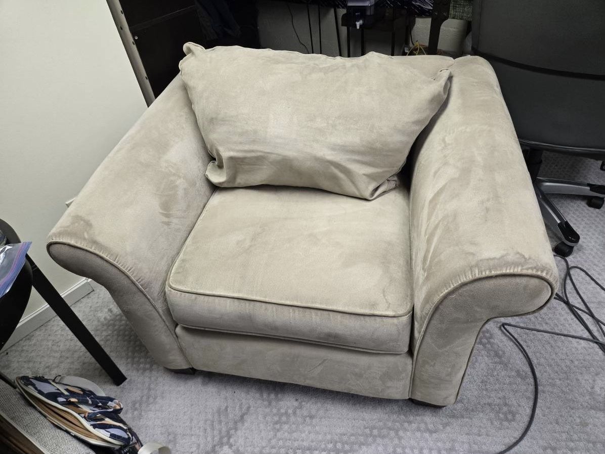 Extra Wide Beige Armchair - Delivery Available
