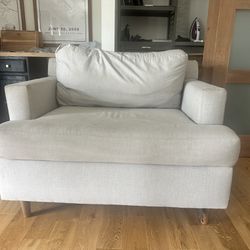 Chair And Ottoman, Needs Reupholstery 