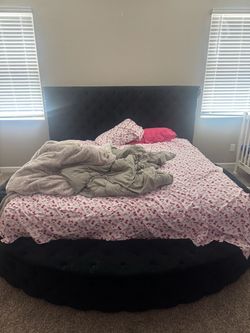 Black Tufted Upholstered Bed Frame