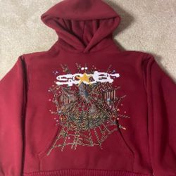 Maroon sp5der hoodie