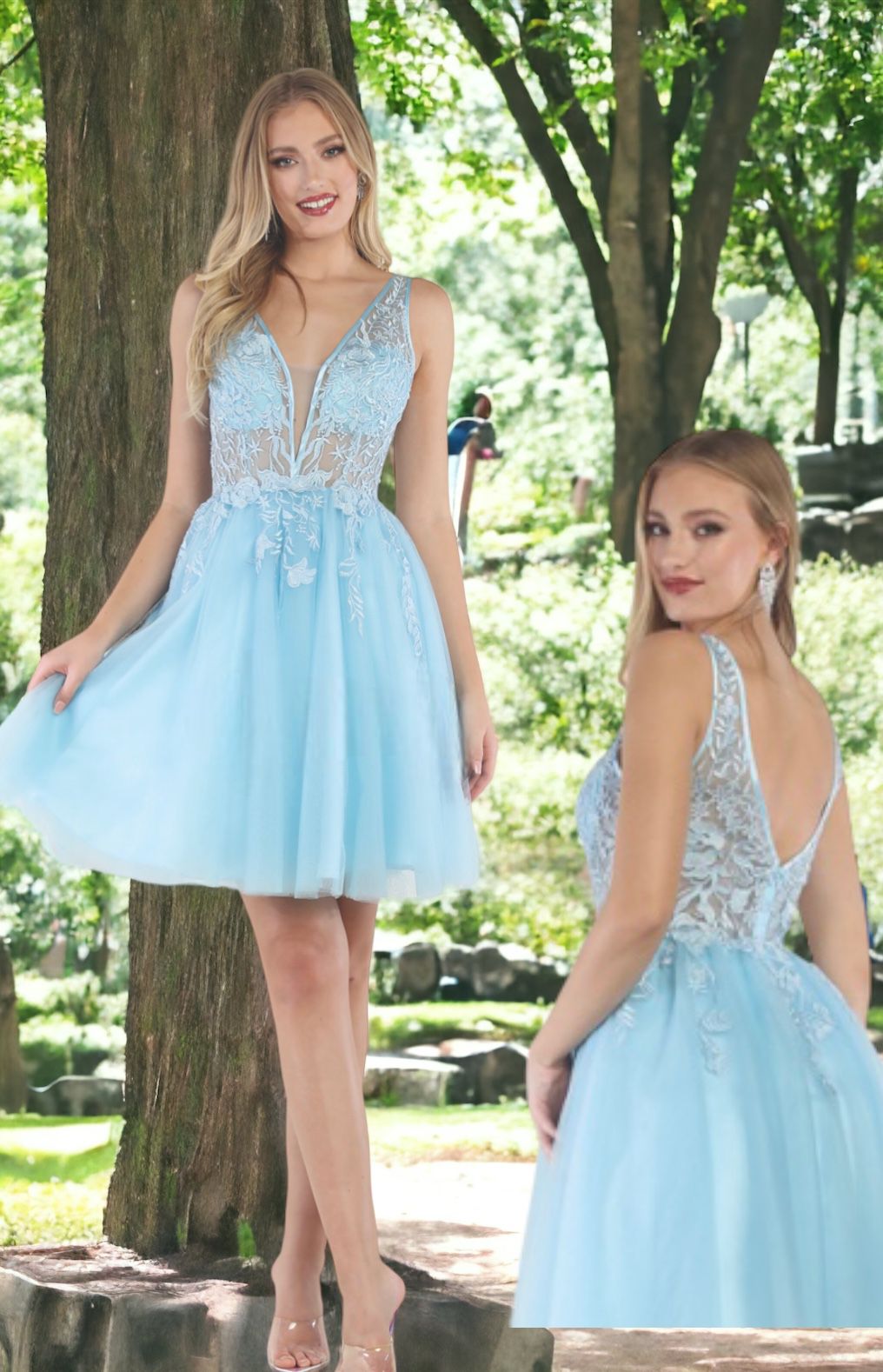 New With Tags Baby Blue Short Formal Dress & Homecoming Dress $120