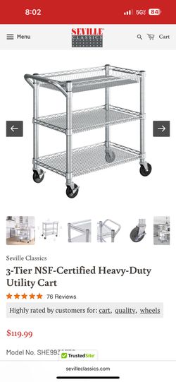 3 Tier Baker Utility Cart 