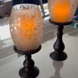 2pc Frosted Glass Candle Holder  FIRM PRICE