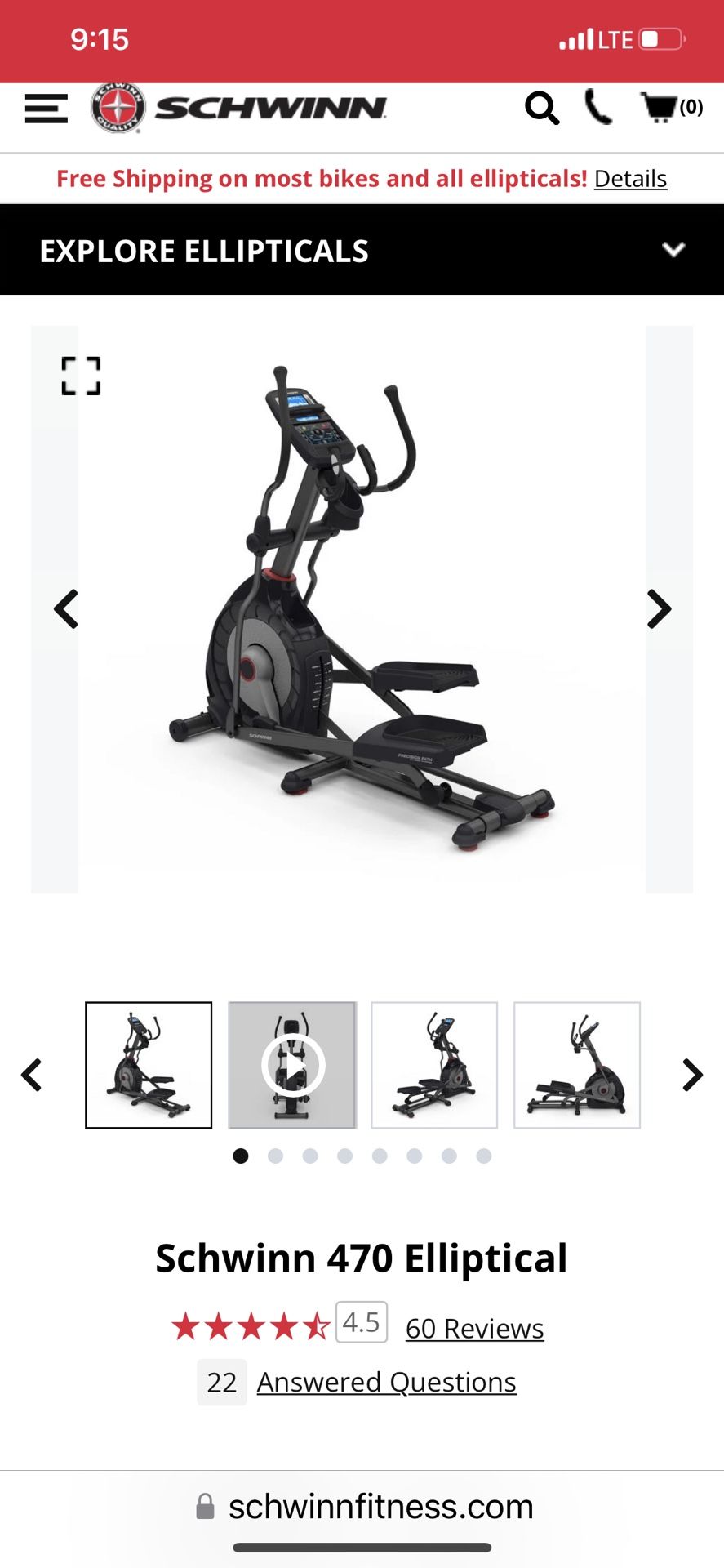 Elliptical Schwinn 470 Exercise Bike Christmas Gift