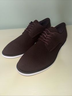 New! Calvin Klein Men’s 11 Brown Knit Oxford Casual Dress Shoes Lace Up Lightweight