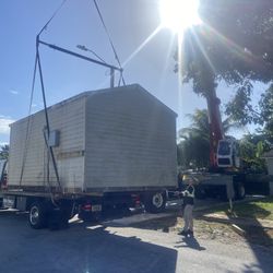 Sheds Relocated ,,, Movemo Casita De Patio Container Rv Crane Available 