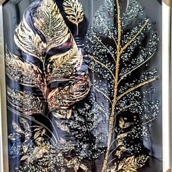 Brand New Jeweled  Leaf Print