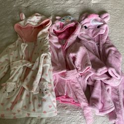 3 Baby Girl Bath Robes