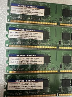 Super Talent 4GB DDR2 PC6400 Qty 312