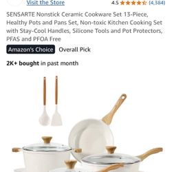 SENSARTE Nonstick Ceramic Cookware Set 13-Piece
