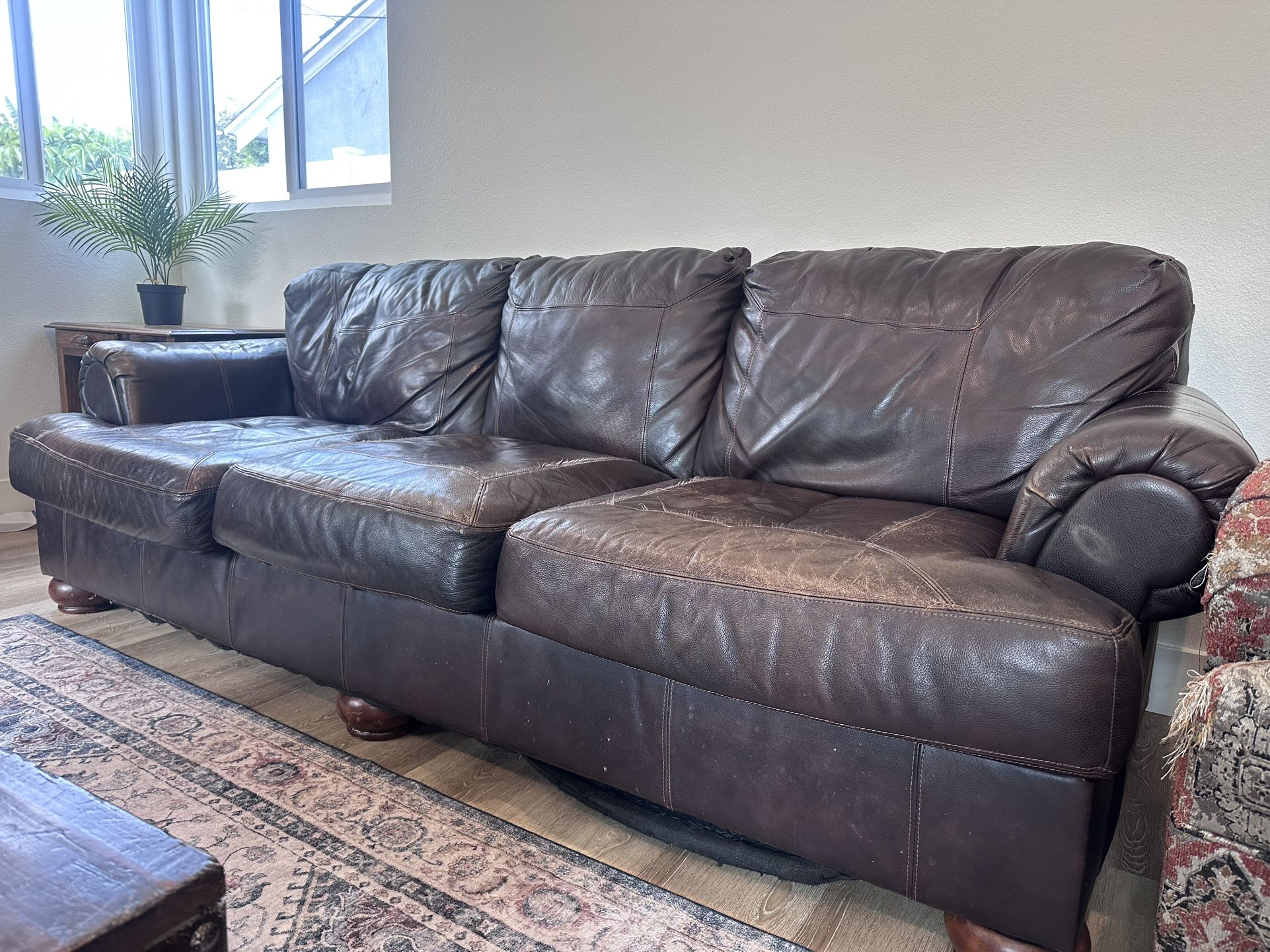 Ashley Furniture Leather Sofa & Love Seat