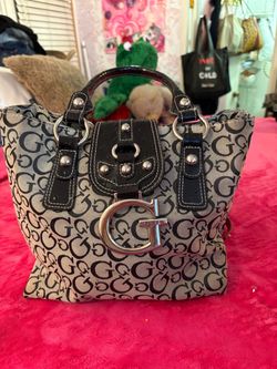 Guess Monogram Logo Tote Handbag