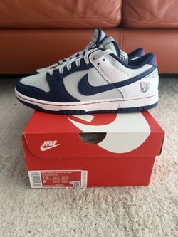 nike dunk low emb nba 75th anniversary brooklyn nets size 7.5 new