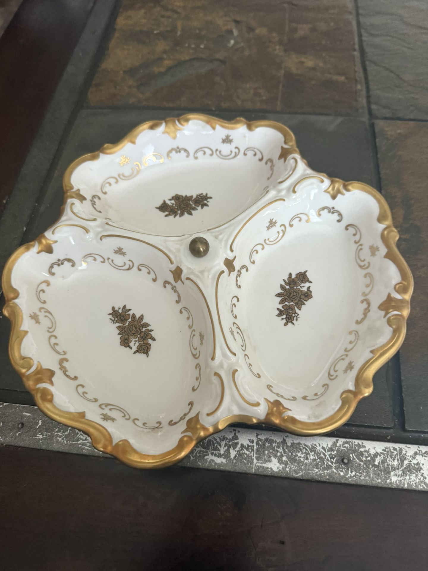 Vintage Reichenbach porcelain 3 Section Dish