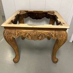 Solid Wood Hand Carved End Table Frame