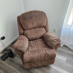 Brown Suede Recliner