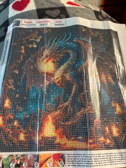 Diamond art dragon undone