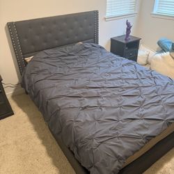 Headboard and built in storage bed frame