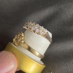 Solid 10k Gold Diamond Ring Size 8