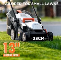 Litheli Cordless Lawn Mower 13 Inch, U20 Handy+ 20V Electric Lawn Mowers for Garden, Yard and Farm, 5 Heights Adjustment, Light Weight,4.0Ah Portable 