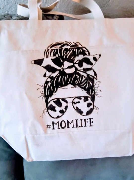 Mom Life Canvas Tote Bag