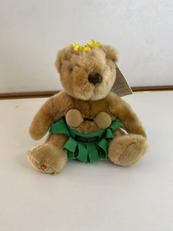 Trump Marina Sherri Teddy Bear 10" plush w/Tag 2003 wearing Hawaiian Outfit