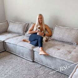 6 Piece Modular Low Seating Sectional Couch Set ⭐$39 Down Payment with Financing ⭐ 90 Days same as cash