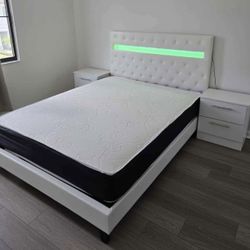 White Queen Bed Set, Juego Muebles De Cuarto, Blanco