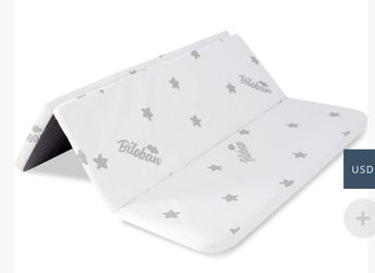 Travel Cot Mattress Topper 95 x 65cm, Waterproof Breathable Soft Portable Folding Playard Travel Mattress, Baby Foam Playpen Mattress with Removable Z