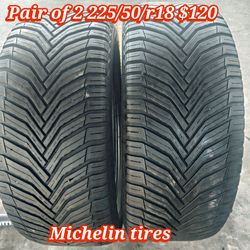 Pair of 2 Michelin tires 225/50/r18 ‼️ free instalation and balance ‼️