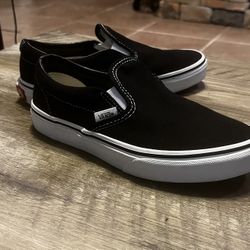 Kids Slip On Vans Black Size 3