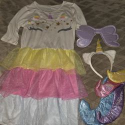 Unicorn Dress with Accessories For 10-12 Y