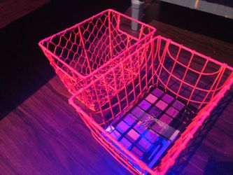 Hot Pink, Shabby Chic Wire, Metal Antique Baskets Set/ Lot