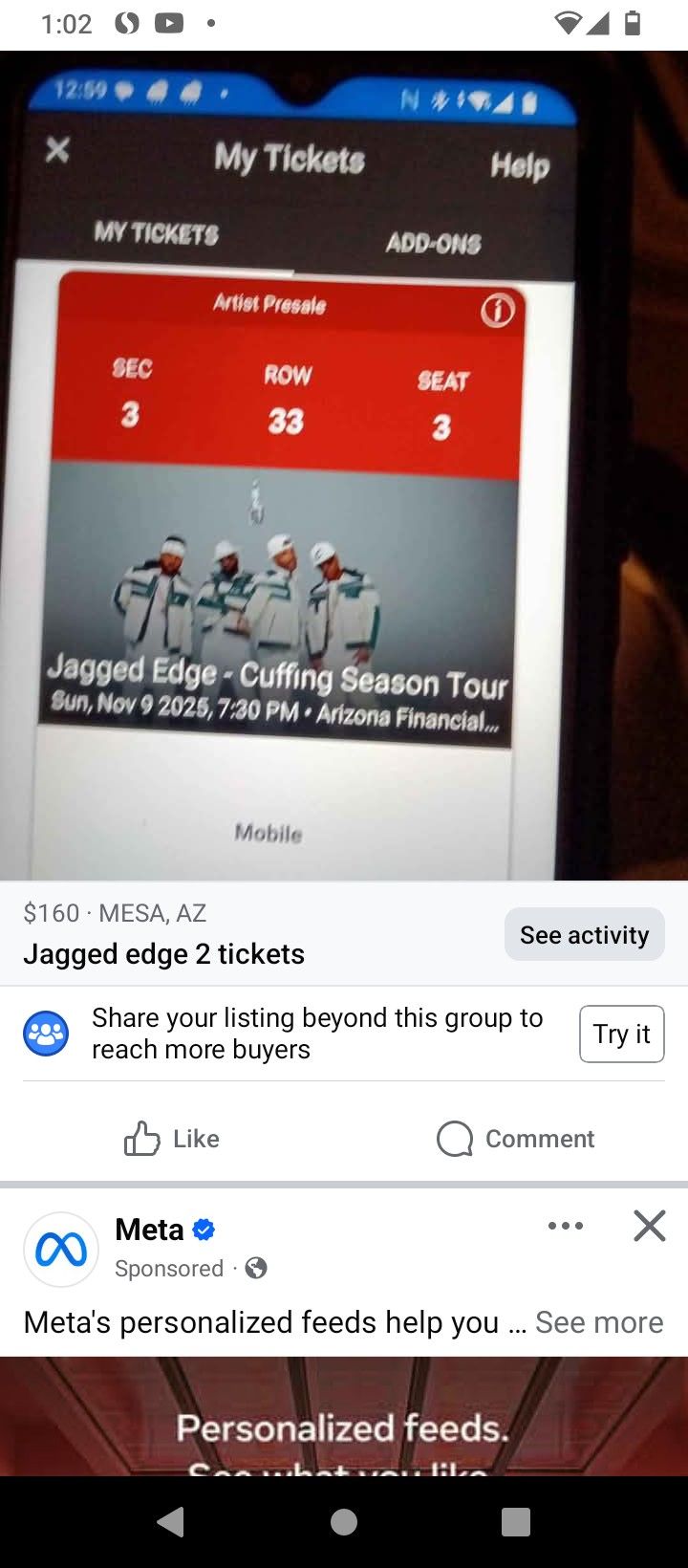 2 Tickets To Jagged Edge 