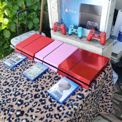 I have all Red, All Red Chrome, all Rose Gold Pink, Playstation 4 Customize PS4 500gb with 1 Controller n 1 Game for $200! Per PS4