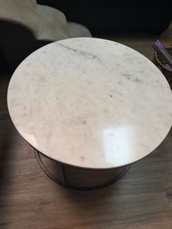 Round Marble Top Side Table