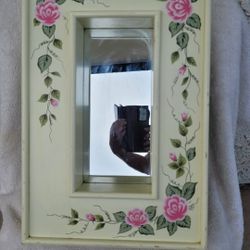 beautiful vintage flower mirror storage cabinet 