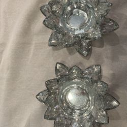 Flower Candles Holder Glass